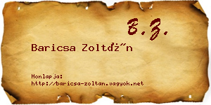 Baricsa Zoltán névjegykártya